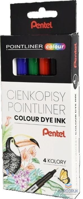 Pentel Cienkopis POINTLINER COLOUR wkład mix 0,4mm 4kol. Pentel (S40-ST4PL)