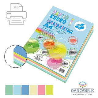 Protos Papier kolorowy A4 mix 200k. 80g Protos