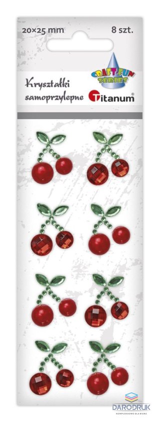 Titanum Kryształki Craft-Fun Series 8 szt cherry czerwono-zielony Titanum (23mH0301)