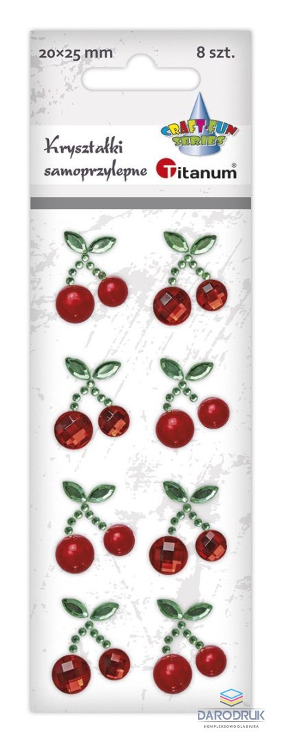 Titanum Kryształki Craft-Fun Series 8 szt cherry czerwono-zielony Titanum (23mH0301)
