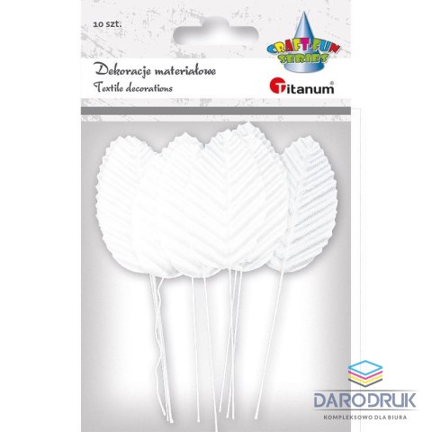 Titanum Ozdoba materiałowa Craft-Fun Series Liście na druciku białe Titanum (SY-005)