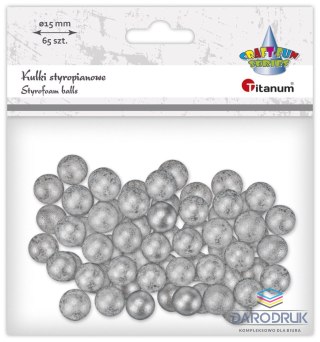 Titanum Ozdoba styropianowa Craft-Fun Series SREBRNE kulki styropianowe Titanum