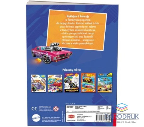 Ameet Książka dla dzieci Hot Wheels™. Naklejam i Koloruję Ameet (NAK 1601)