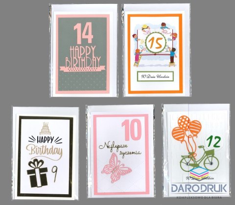 Deco Styl Kartka składana C6 urodziny cyfra dziecięce ręcznie zdobiona Deco Styl (C6)