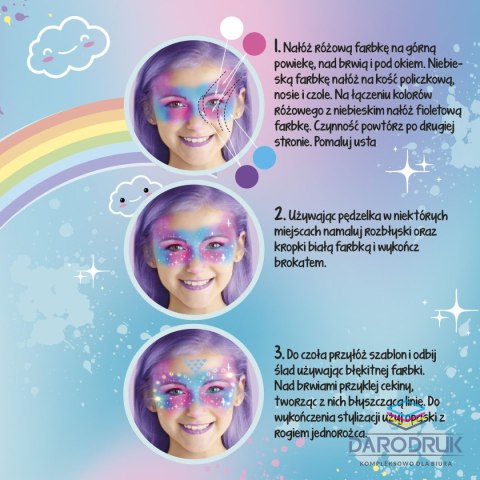 Derform Farba do malowania twarzy kidea Unicorn 6 kolor. Derform (FDTZUKA)