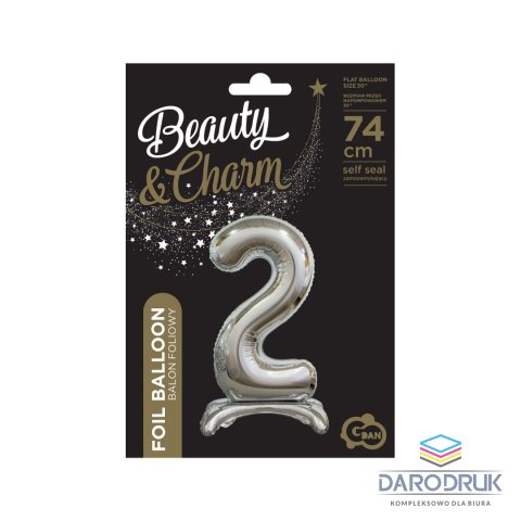 Godan Balon gumowy Beauty&Charm cyfra stojąca srebrna Srebrny 30cal Godan (BC-ASS2)