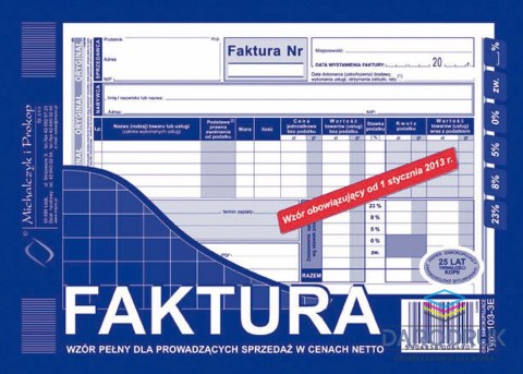 Michalczyk i Prokop Druk samokopiujący A5 Faktura VAT 80k. Michalczyk i Prokop (103-3E)