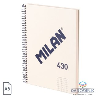 Milan Kołozeszyt (kołonotatnik) A5 beżowy 80k. 95g kratka Milan (57153E80SNCBG)