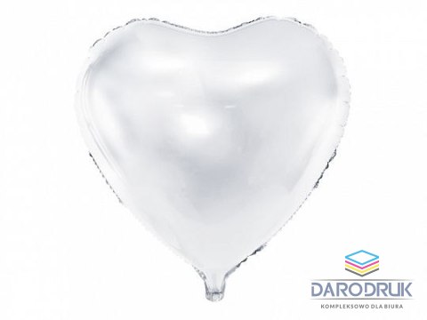 Partydeco Balon foliowy Serce, 45cm, białe 18cal Partydeco (FB9M-008)