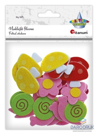 Titanum Naklejka (nalepka) Craft-Fun Series kwiatki, grzybki, ślimaki Titanum (DF008)