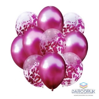 Antella Balon gumowy zestaw balonów 10 elementów bordo bordowy Antella
