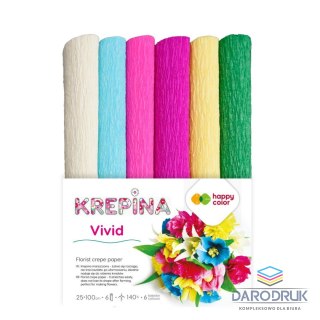 Happy Color Bibuła marszczona mix 250mm x 1000mm Happy Color (HA 3650 2510-MIX V)