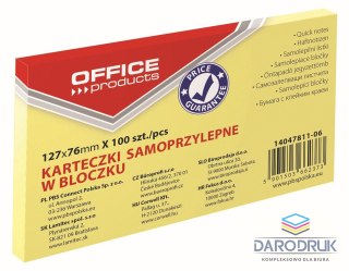 Office Products Notes samoprzylepny (karteczki) żółty 100k [mm:] 127x76 Office Products (14047811-06)