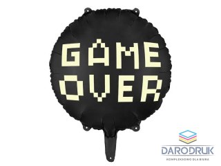 Partydeco Balon foliowy Game over, 45 cm, czarny 18cal Partydeco (FB226)