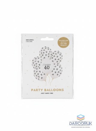 Partydeco Balon gumowy 40, Pastel Off-white biały 300mm Partydeco (SB14P-440-008Z-6)