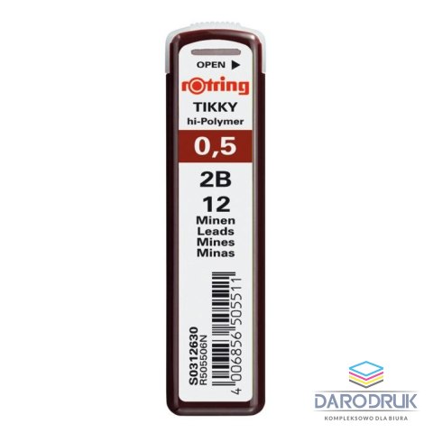 Rotring Wkład do ołówka (grafit) 2B 0,5mm Rotring