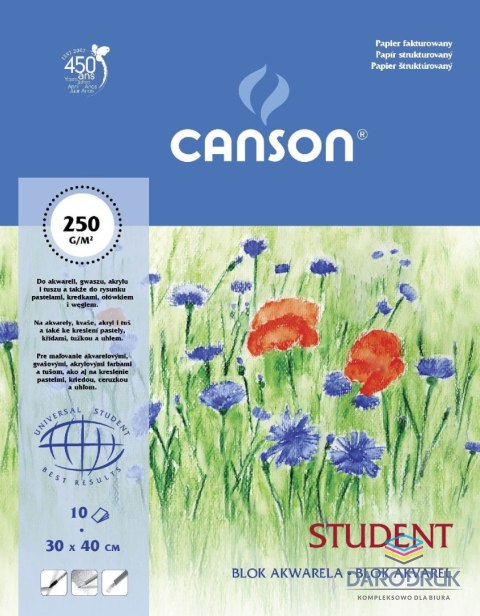 Canson Blok artystyczny Student A3 250g 10k [mm:] 300x400 Canson (200005507)