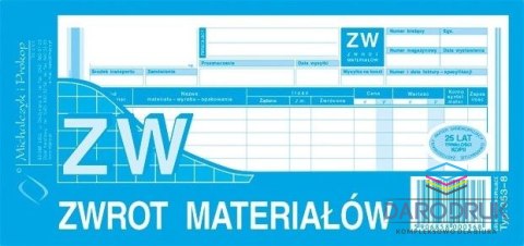 Michalczyk i Prokop Druk samokopiujący 1/3 A4 ZW zwrot materiałów 80k. Michalczyk i Prokop (353-8)