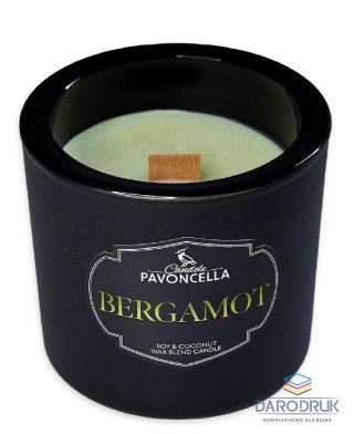 Pavoncella Świeczka ozdobna Classico Bergamot czarna 170g Pavoncella (5905711530943)