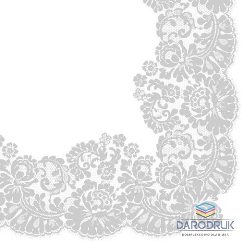 Paw Serwetki Lacy frame silver biały papier [mm:] 330x330 Paw (TL702608)