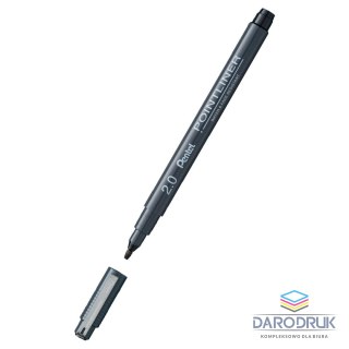 Pentel Cienkopis POINTLINER CZARNY 2MM wkład czarny 2,0mm 1kol. Pentel (s20p-c20a)