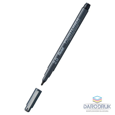 Pentel Cienkopis POINTLINER CZARNY 2MM wkład czarny 2,0mm 1kol. Pentel (s20p-c20a)