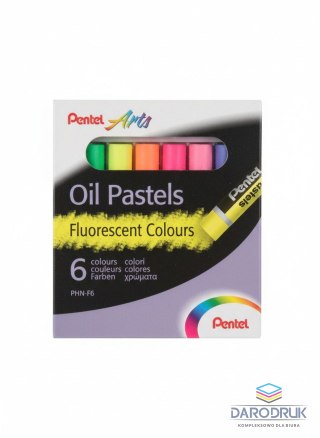 Pentel Pastele olejne 6kol fluorescencyjne 840010402490 6 kol. Pentel (PHN-F6)