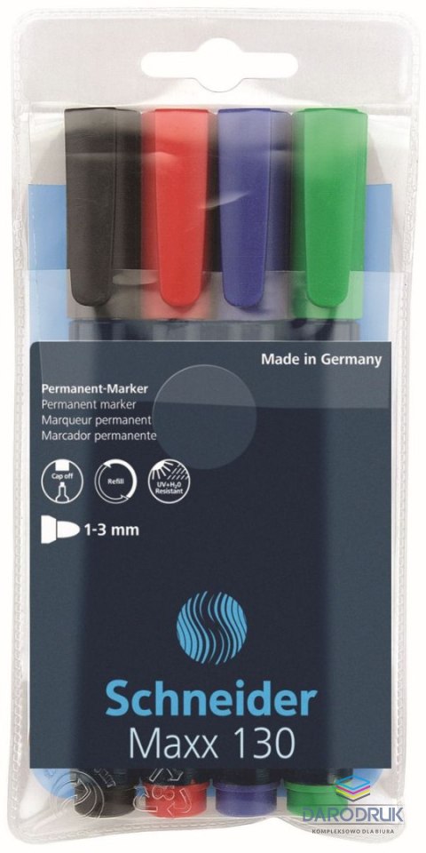 Schneider Marker permanentny Maxx 130 wkład mix 1-3mm okrągła końcówka Schneider (SR113094)