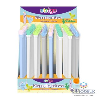 Strigo Długopis KAKTUSY żelowy wkład niebieski 0,5mm Strigo (SSC2231)