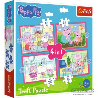 Trefl Puzzle Peppa uwielbia przygody 4w1 el. Trefl (34672)