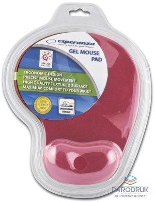 Esperanza Podkładka pod mysz żelowa czerwona Esperanza (EA137R)