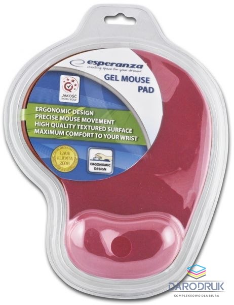 Esperanza Podkładka pod mysz żelowa czerwona Esperanza (EA137R)