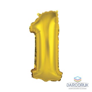 Godan Balon foliowy cyfra 1 złoty 35 cm Godan (FG-C35Z1)