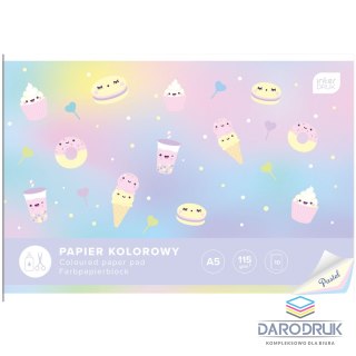 Interdruk Zeszyt papierów kolorowych PASTEL A5 115g 10k Interdruk