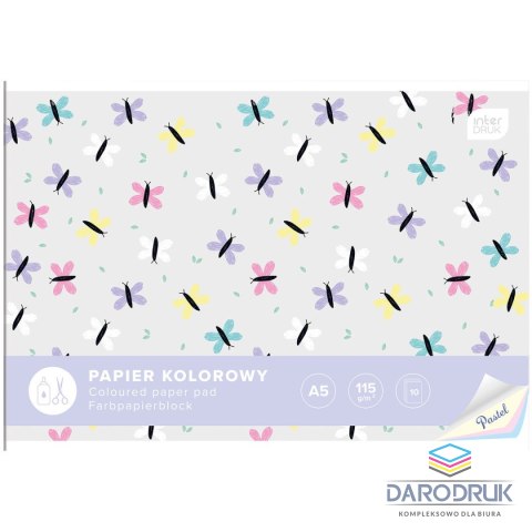 Interdruk Zeszyt papierów kolorowych PASTEL A5 115g 10k Interdruk