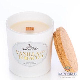 Pavoncella Świeczka ozdobna Classico Vanilla and Tabacco biała 135g Pavoncella (5905711530158)