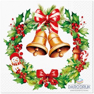 Paw Serwetki Lunch BN Jingle Bells Bliss mix nadruk bibuła [mm:] 330x330 Paw (SDL240600)