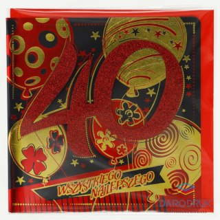 Art Nuvo Kartka składana urodzinowy [mm:] 155x155 Art Nuvo (5901750519208)
