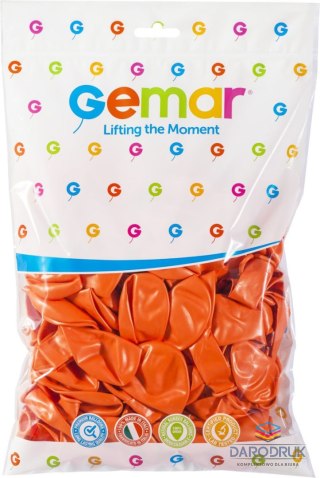 Balon gumowy metalizowany 100 szt pomarańczowy 12cal (GM110/PO/31)