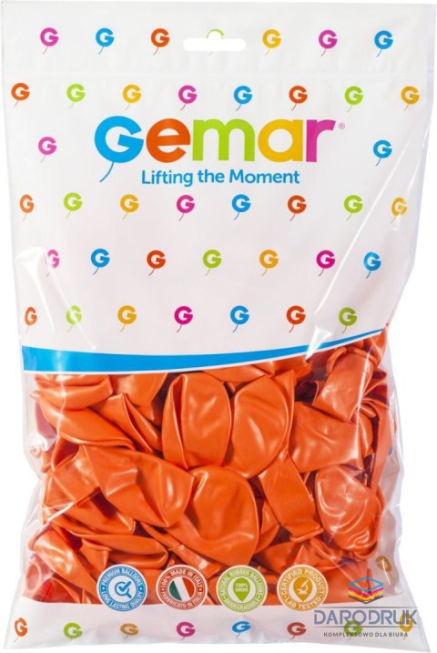 Balon gumowy metalizowany 100 szt pomarańczowy 12cal (GM110/PO/31)