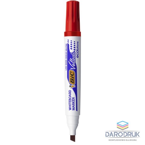 Bic Marker suchościeralny Velleda Ecolutions 1751 wkład czerwony 3,7-5,5mm ścięta końcówka Bic (904948)