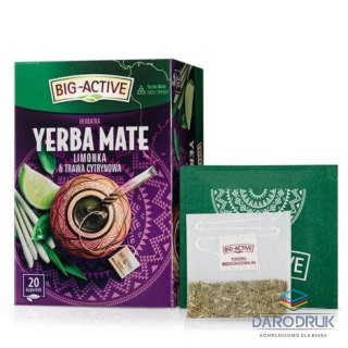 Big Active Herbata PU-ERH Yerba Mat limonka trawa cytrynowa 20 saszetek Big Active