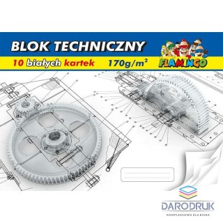 Flamingo Blok techniczny A3 biały 170g 10k Flamingo