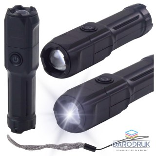 Lean Latarka LED Regulacja Zoom 3 Tryby Świecenia Ładowanie USB Czarna Lean (24880)