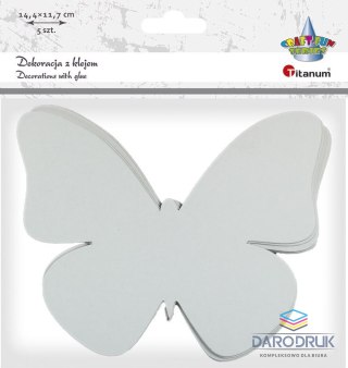 Titanum Ozdoba papierowa Craft-Fun Series z warstwą kleju MOTYL Titanum (5022)