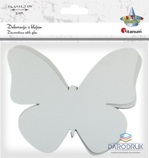 Titanum Ozdoba papierowa Craft-Fun Series z warstwą kleju MOTYL Titanum (5022)