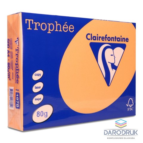 Trophee Papier kolorowy A4 kolorowy pomarańczowy 80g Trophee (xca41878)