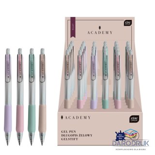 Interdruk Długopis żelowy PASTEL ACADEMY automatyczny SILKY z gripem wkład niebieski 0,7mm Interdruk (żelowy)