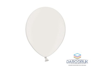 Partydeco Balon gumowy metalizowany 100 szt biały 14cal Partydeco