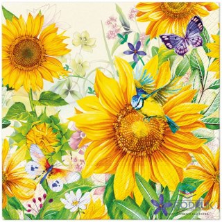 Paw Serwetki Lunch Wild Sunflowers mix nadruk bibuła [mm:] 330x330 Paw (SDL145500)